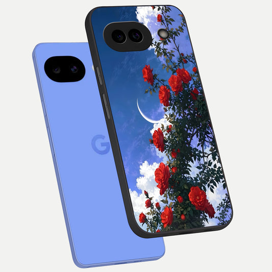  Rose Drift Flowers phone case for Google Pixel 10A showing premium glass back cover with detailed artwork