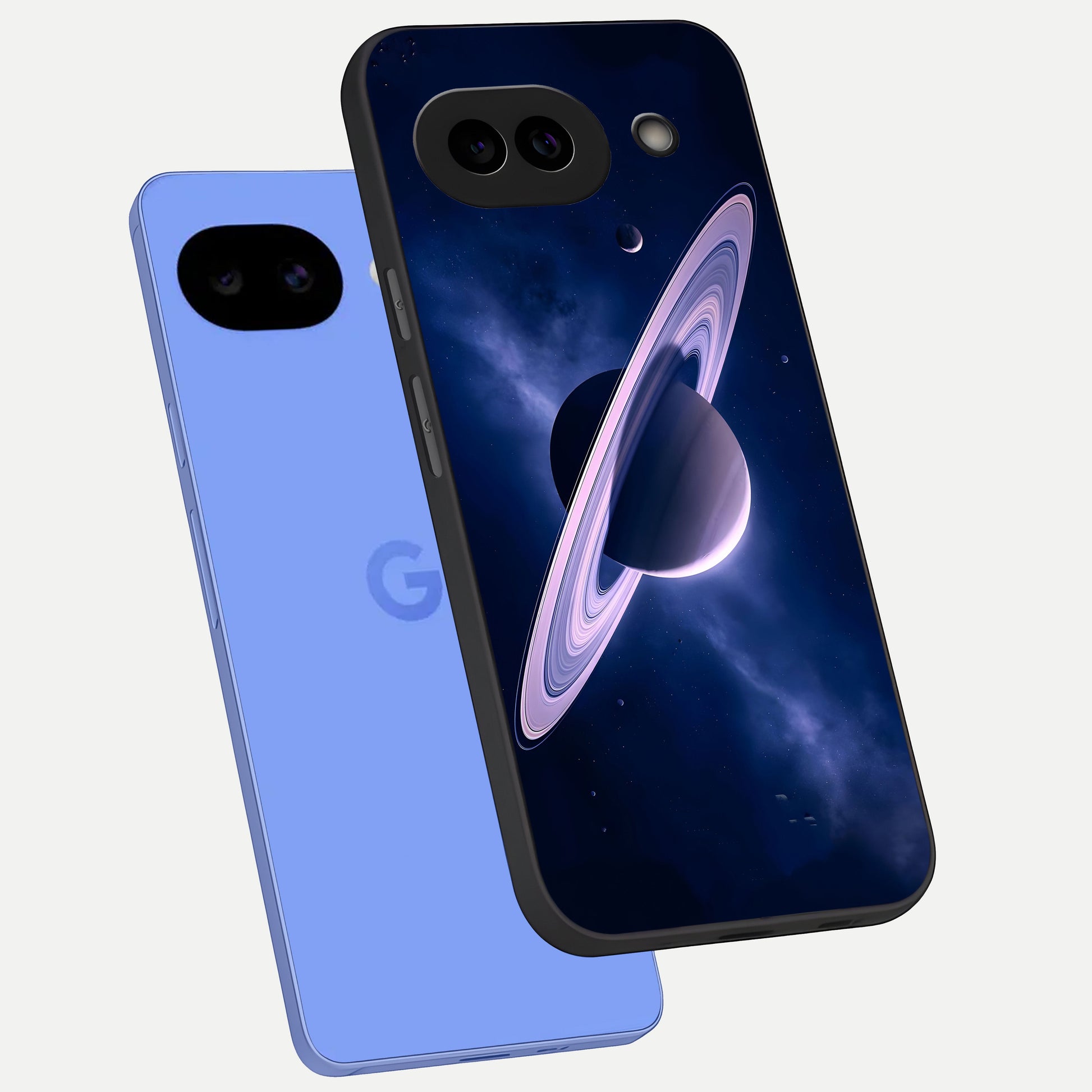  Saturn Ring Mystique phone case for Google Pixel 10A showing premium glass back cover with detailed artwork