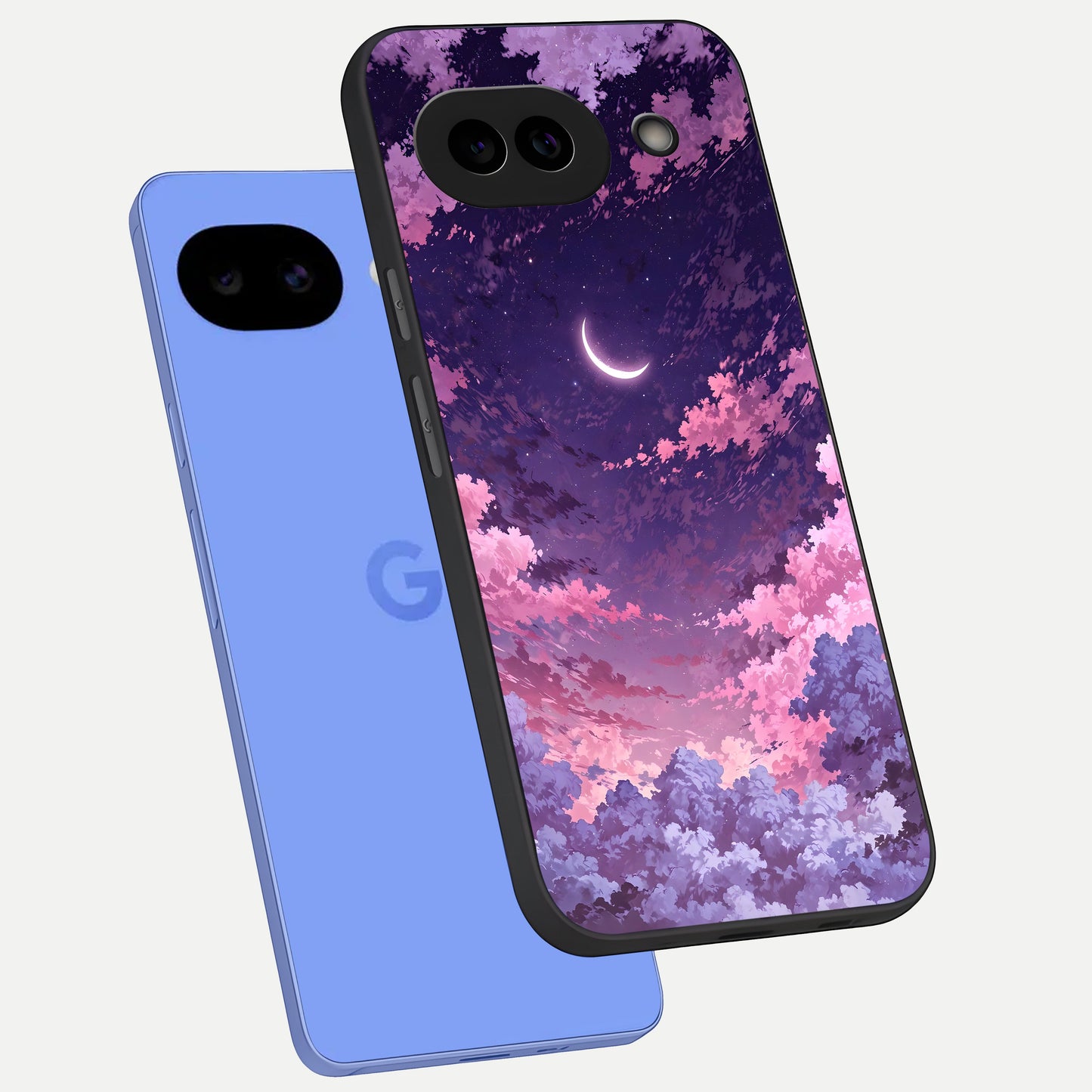  Sky Drift Clouds phone case for Google Pixel 10A showing premium glass back cover with detailed artwork