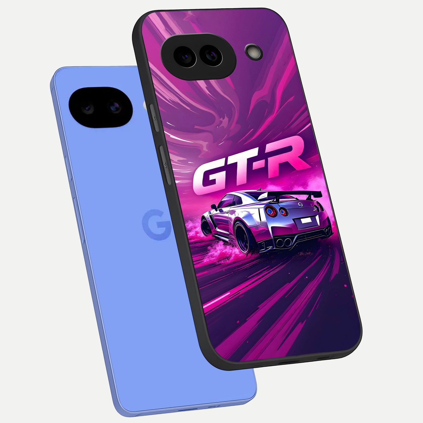  Speed Drift Legend phone case for Google Pixel 10A showing premium glass back cover with detailed artwork