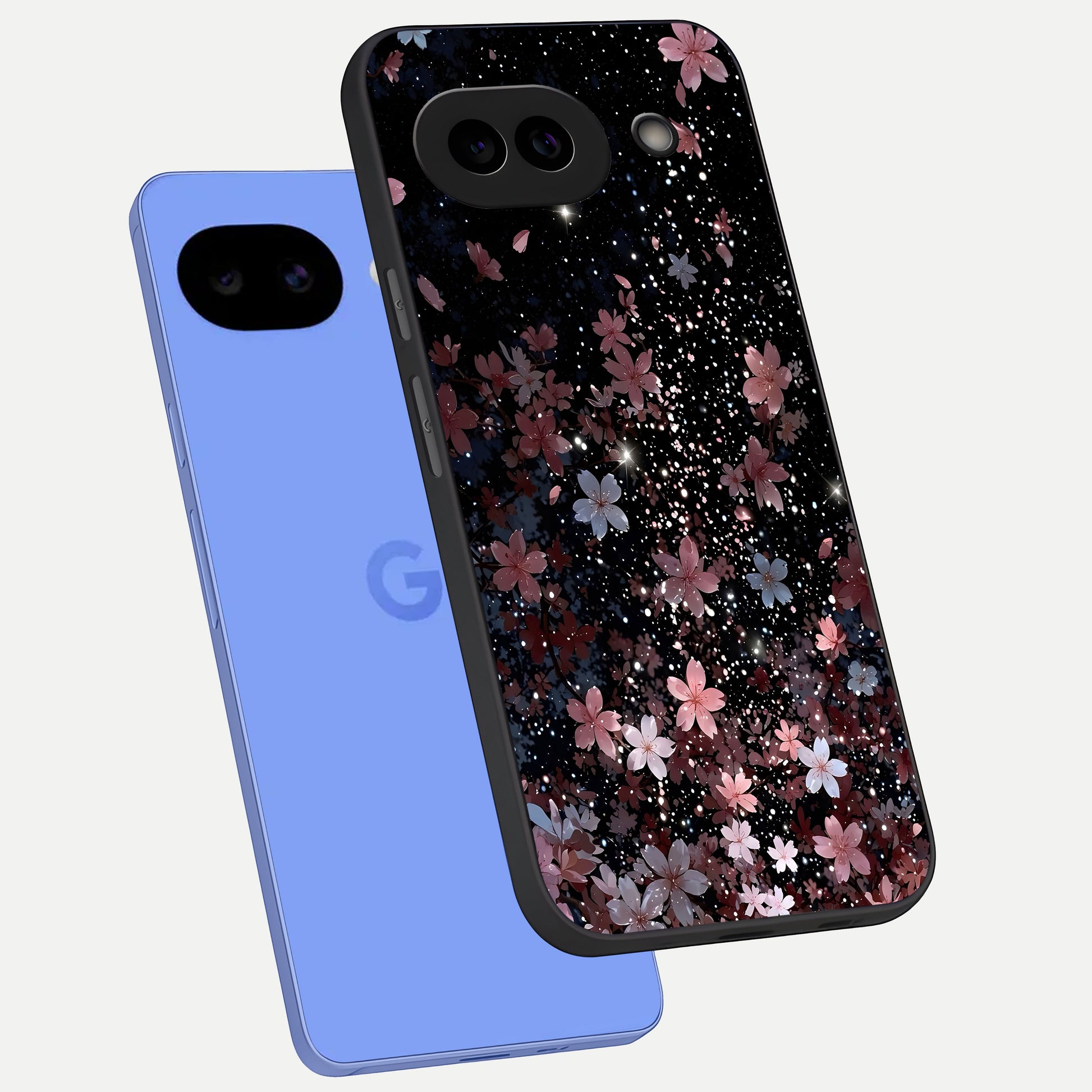  Starlit Flower Dreams phone case for Google Pixel 10A showing premium glass back cover with detailed artwork