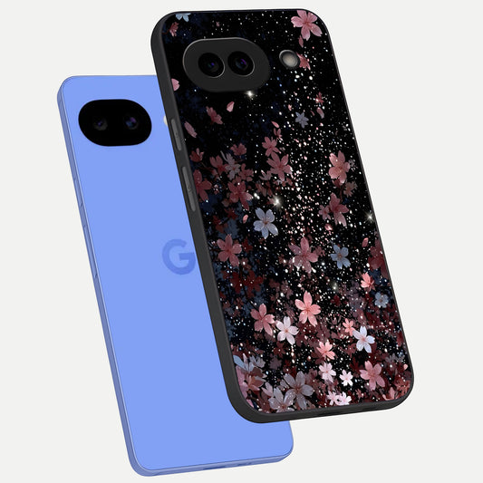  Starlit Flower Dreams phone case for Google Pixel 10A showing premium glass back cover with detailed artwork