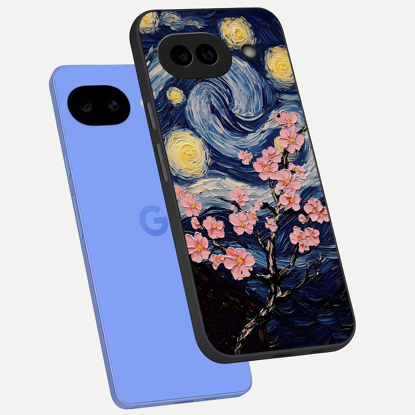  Van Gogh Scenery phone case for Google Pixel 10A showing premium glass back cover with detailed artwork