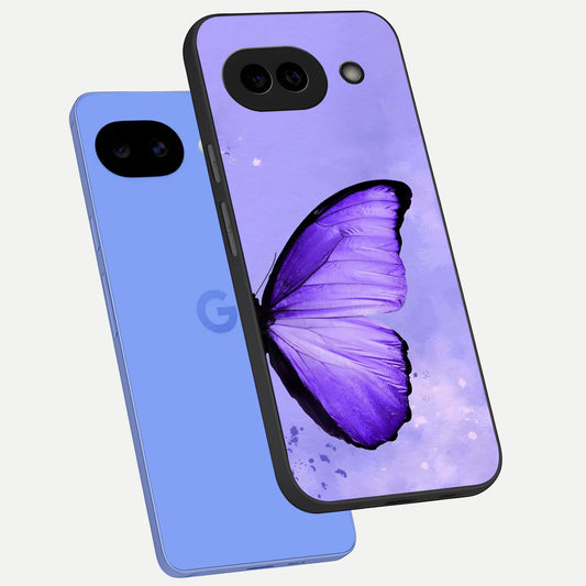  Violet Dream Wing phone case for Google Pixel 10A showing premium glass back cover with detailed artwork