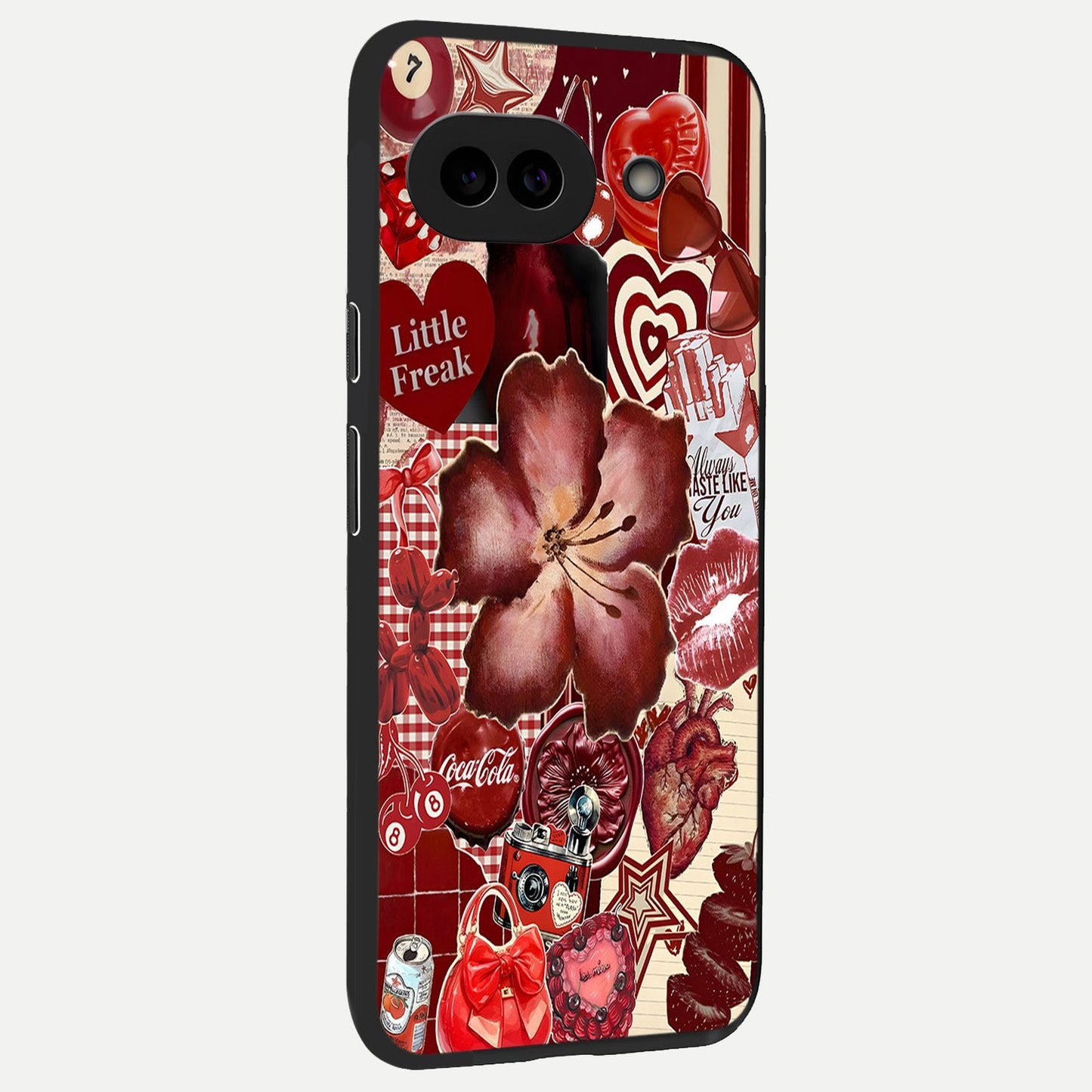  Aesthetic Little Freak back cover for Google Pixel 10A slim fit glass case with vibrant aesthetic design