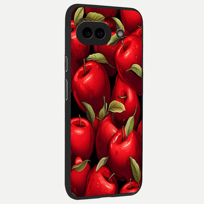  Apple Pattern back cover for Google Pixel 10A slim fit glass case with vibrant aesthetic design