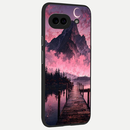  Beautiful Mountain View back cover for Google Pixel 10A slim fit glass case with vibrant aesthetic design
