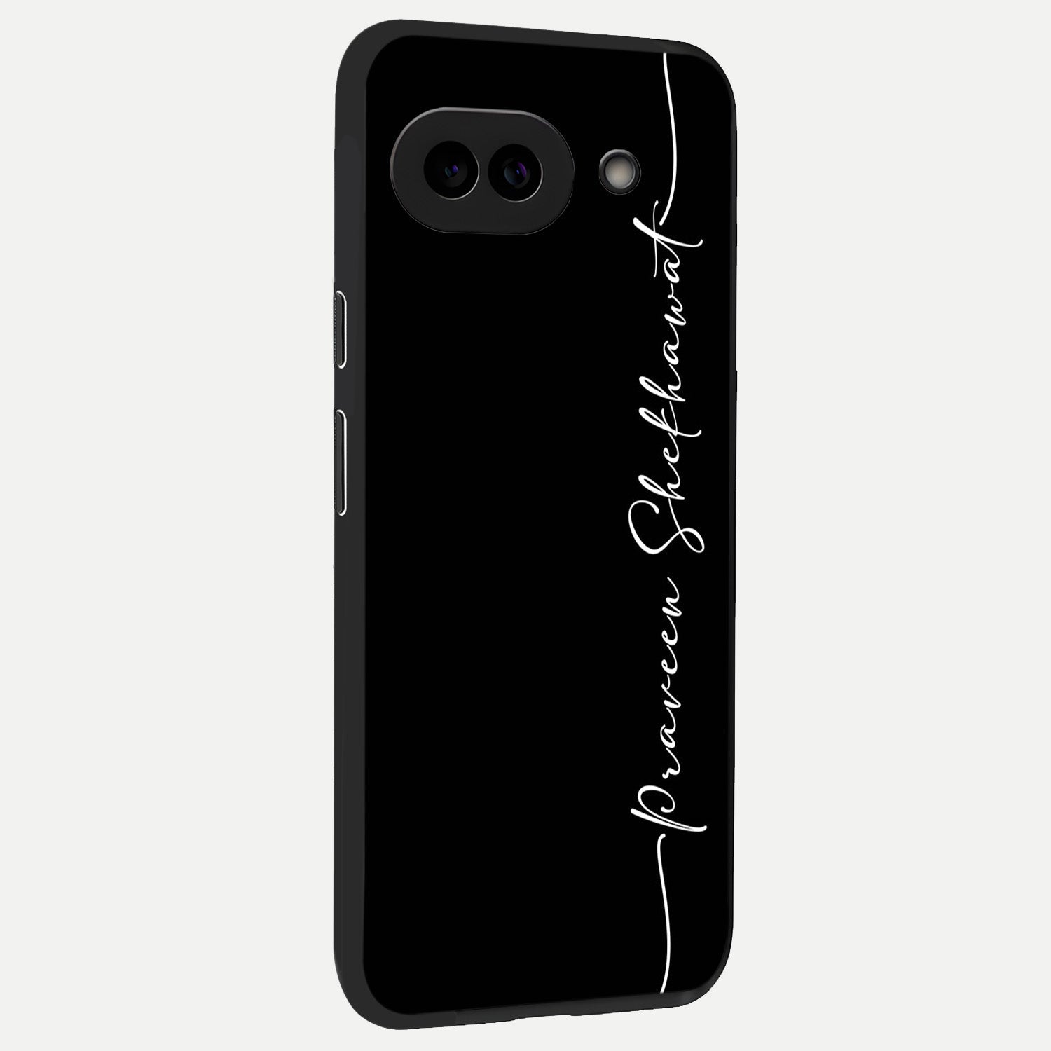  Black Tune Custom Name back cover for Google Pixel 10A slim fit glass case with vibrant aesthetic design