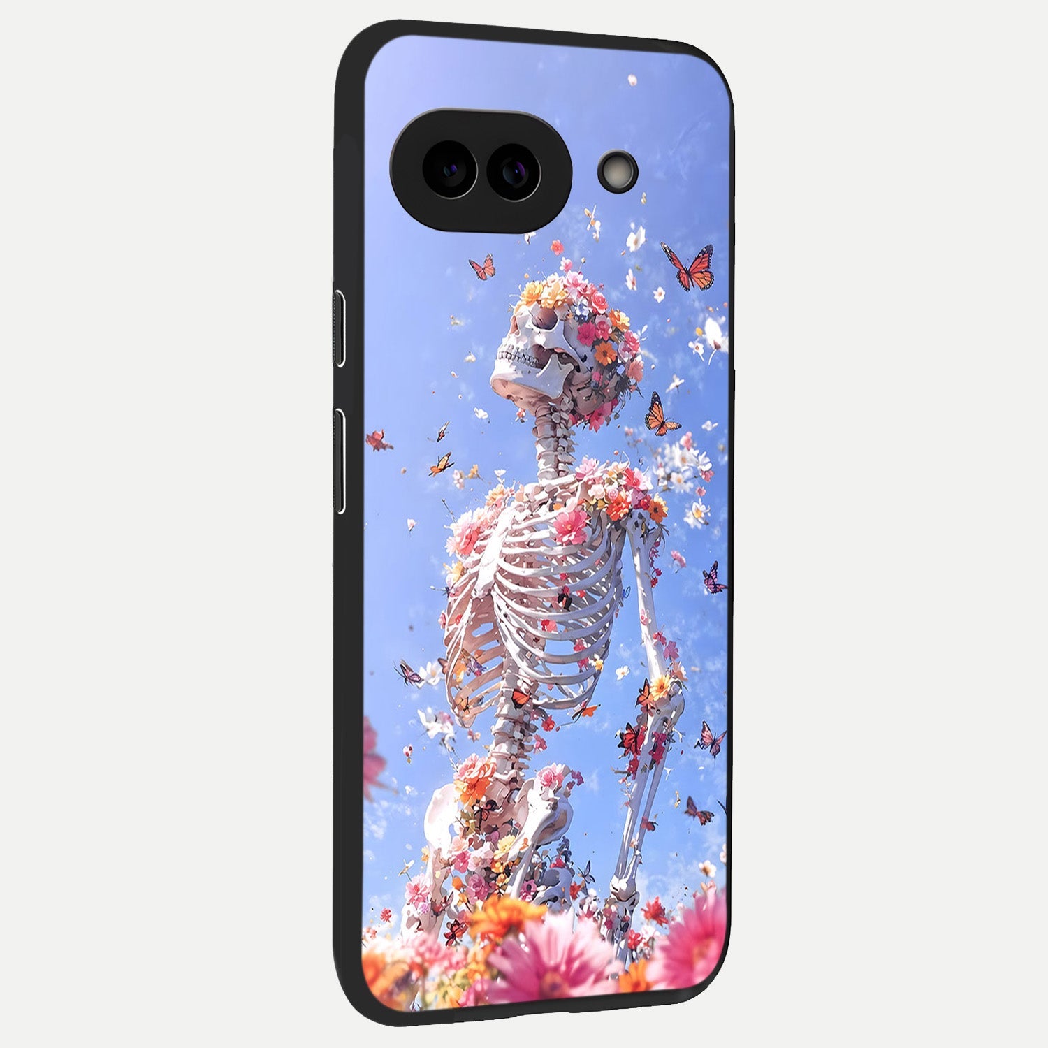  Bloom Beyond Bones back cover for Google Pixel 10A slim fit glass case with vibrant aesthetic design