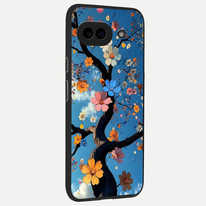  Blossom Dream Sky back cover for Google Pixel 10A slim fit glass case with vibrant aesthetic design