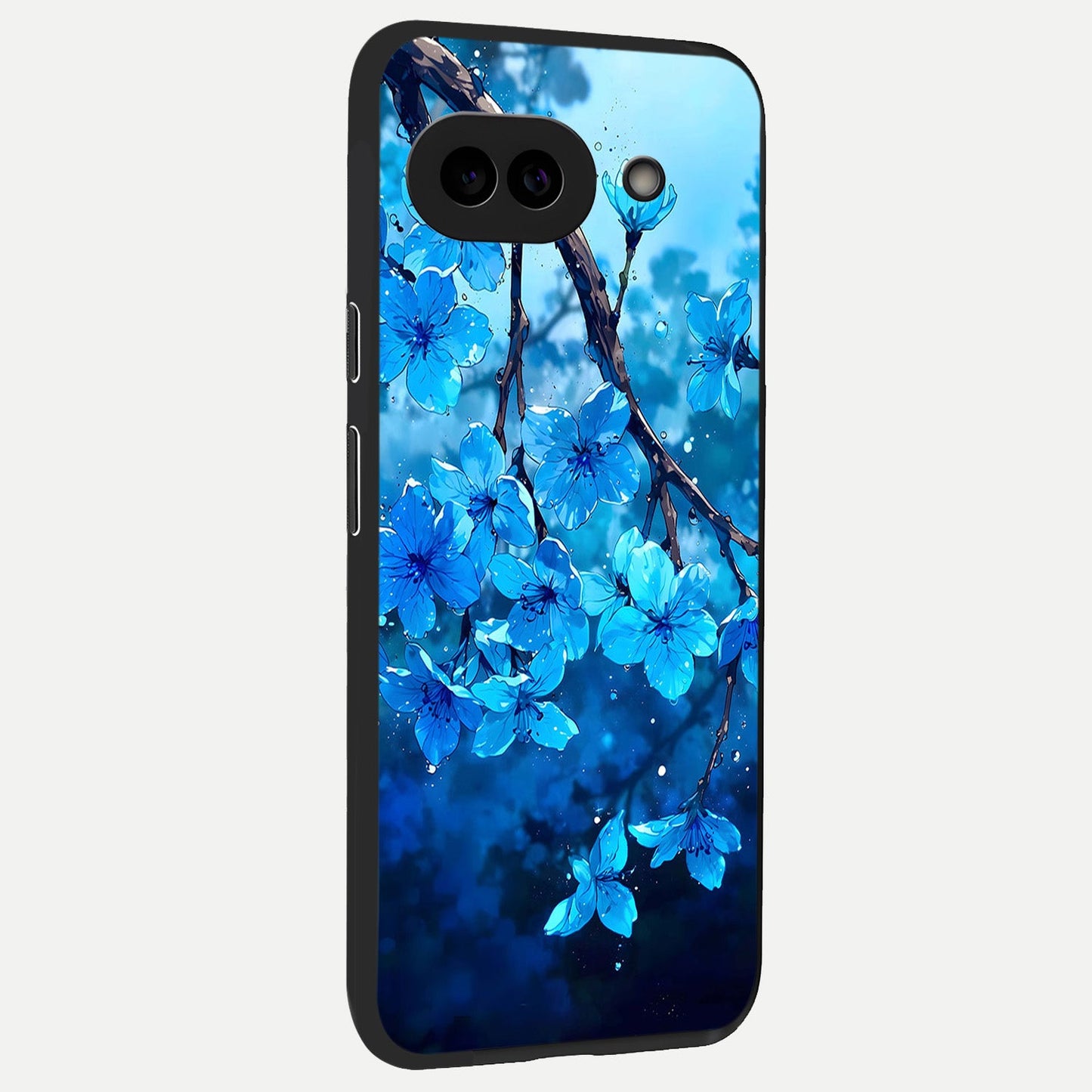  Blue Blossoms Branch back cover for Google Pixel 10A slim fit glass case with vibrant aesthetic design
