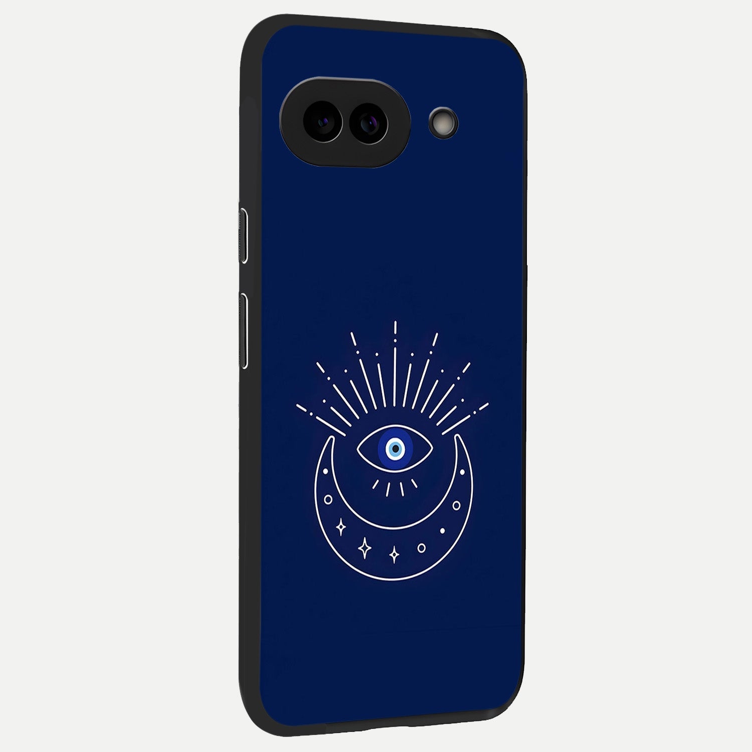  Blue Evil Eye back cover for Google Pixel 10A slim fit glass case with vibrant aesthetic design