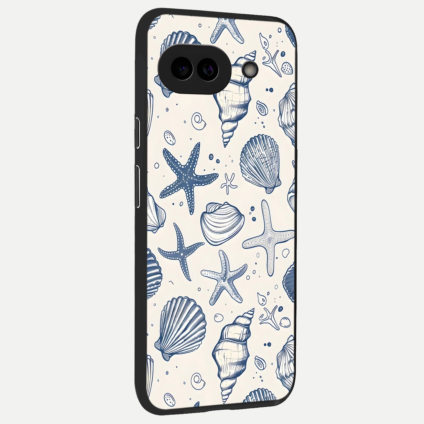  Blue Ocean Outline back cover for Google Pixel 10A slim fit glass case with vibrant aesthetic design