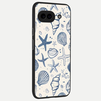  Blue Ocean Outline back cover for Google Pixel 10A slim fit glass case with vibrant aesthetic design