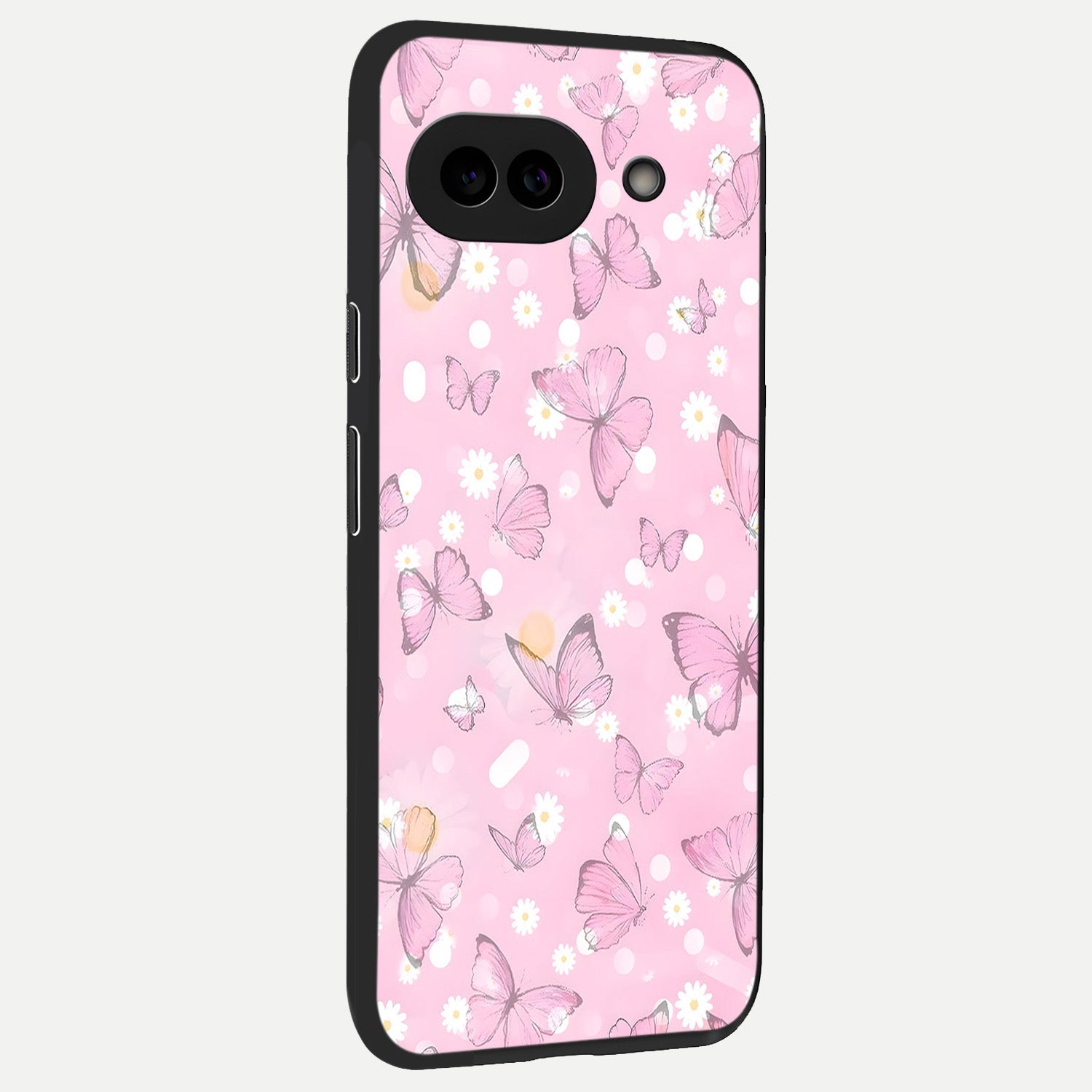  Blush Butterfly Garden back cover for Google Pixel 10A slim fit glass case with vibrant aesthetic design