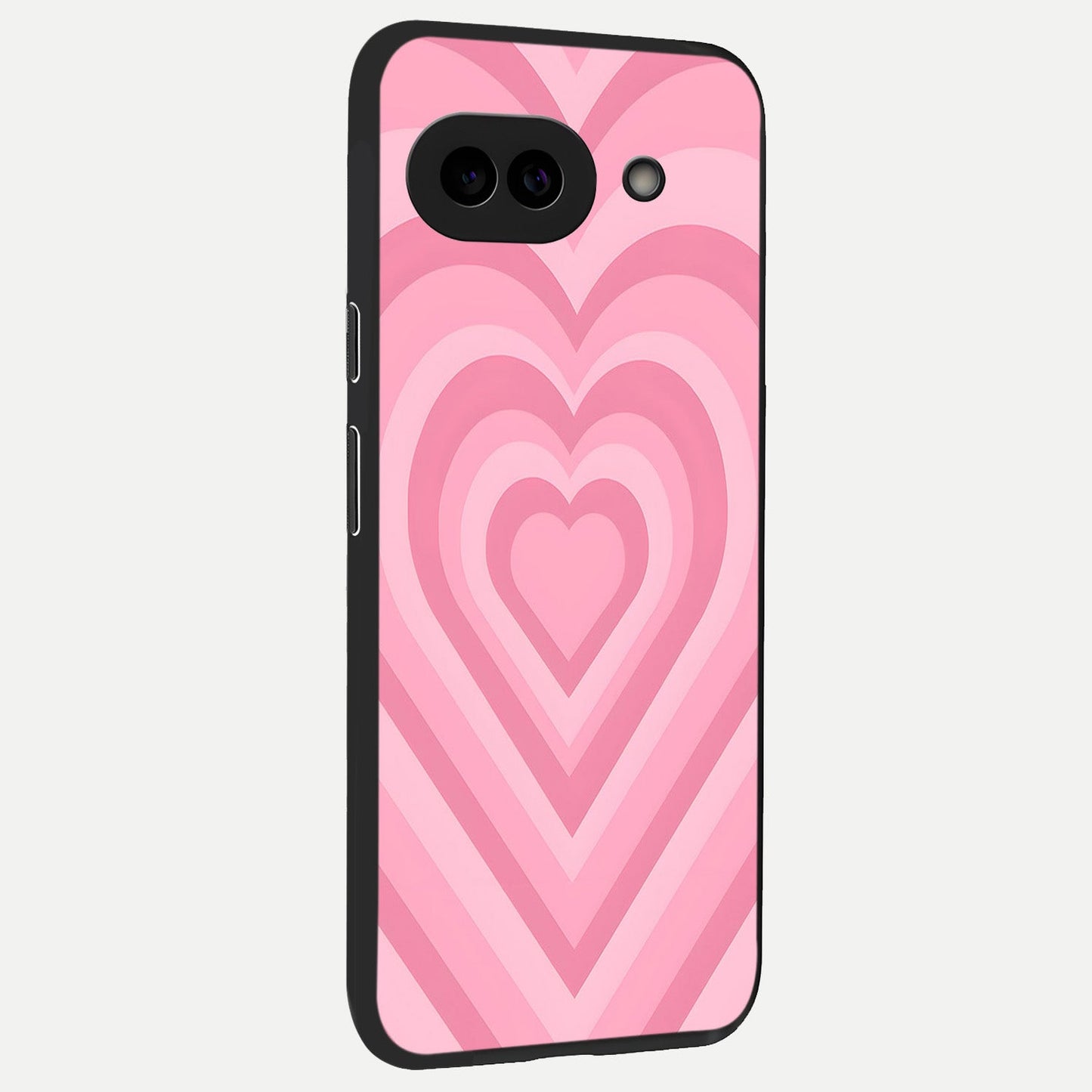  Blush Heart Waves back cover for Google Pixel 10A slim fit glass case with vibrant aesthetic design