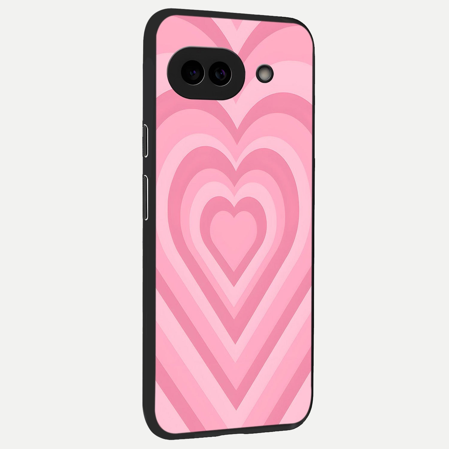  Blush Heart Waves back cover for Google Pixel 10A slim fit glass case with vibrant aesthetic design