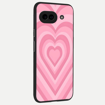  Blush Heart Waves back cover for Google Pixel 10A slim fit glass case with vibrant aesthetic design