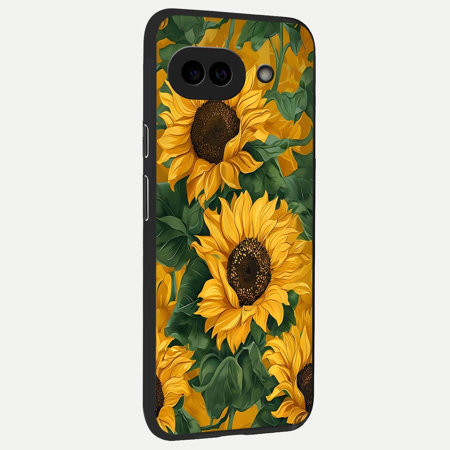  Bright Sunflower Bloom back cover for Google Pixel 10A slim fit glass case with vibrant aesthetic design