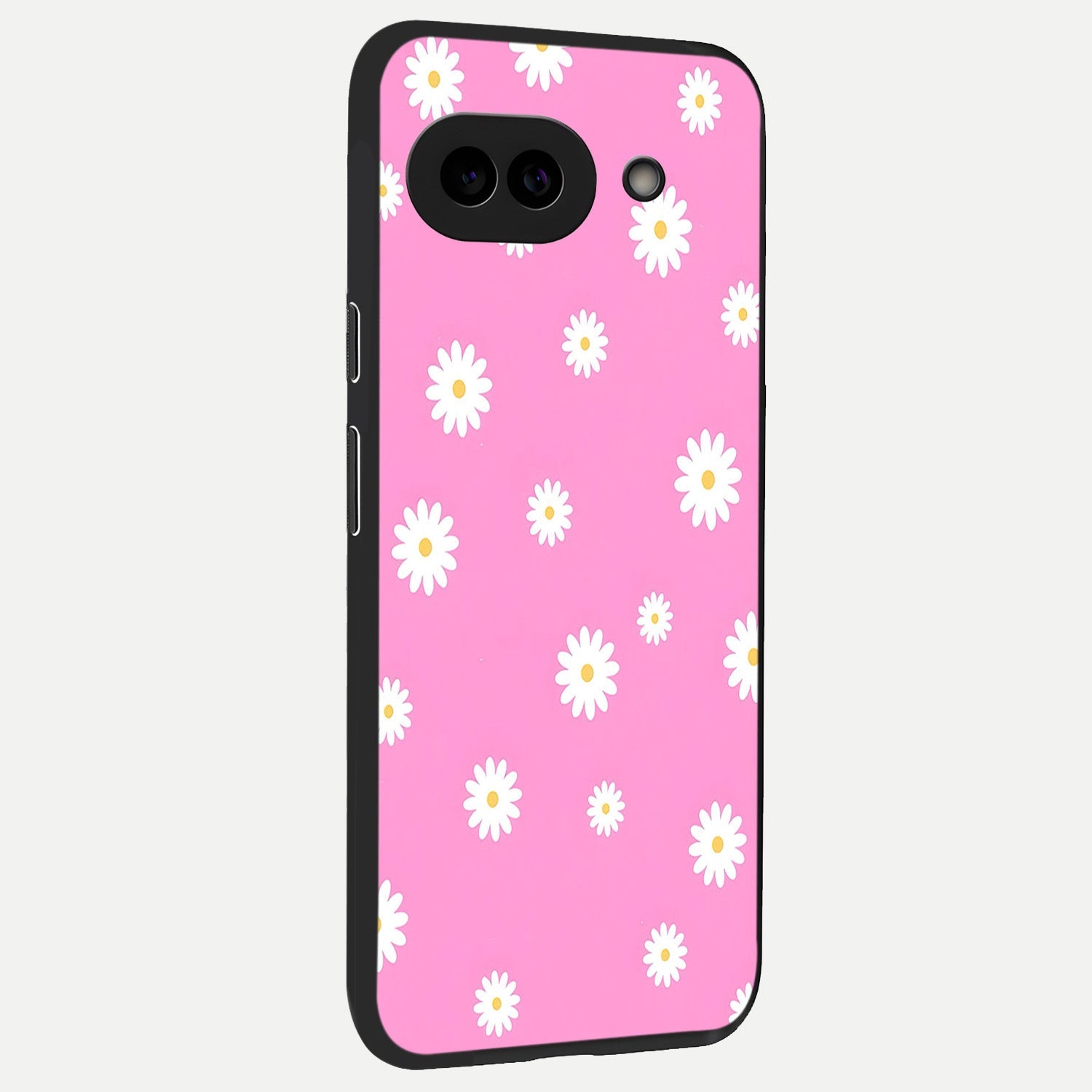  Bubblegum Daisy Pop back cover for Google Pixel 10A slim fit glass case with vibrant aesthetic design