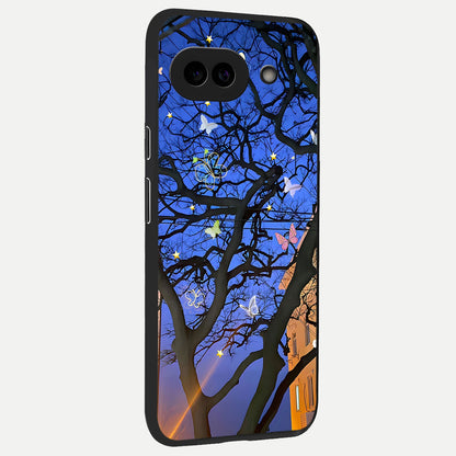  Butterfly Night Magic back cover for Google Pixel 10A slim fit glass case with vibrant aesthetic design