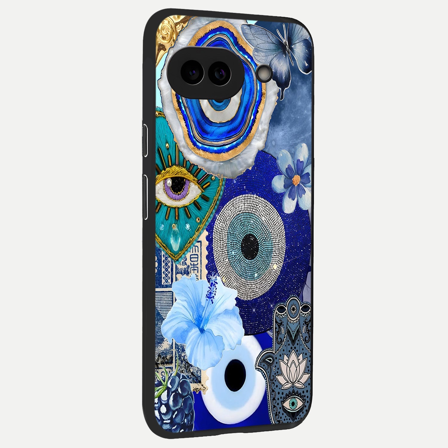  Celestial Blue Vision back cover for Google Pixel 10A slim fit glass case with vibrant aesthetic design