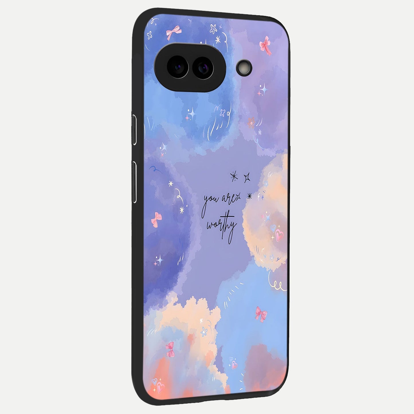  Celestial Cloud Magic back cover for Google Pixel 10A slim fit glass case with vibrant aesthetic design