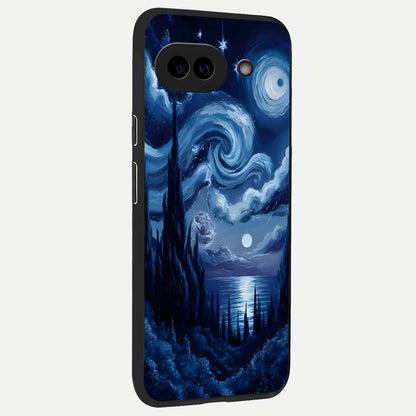  Celestial Dream Van Gogh back cover for Google Pixel 10A slim fit glass case with vibrant aesthetic design