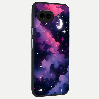  Celestial Moon Magic back cover for Google Pixel 10A slim fit glass case with vibrant aesthetic design