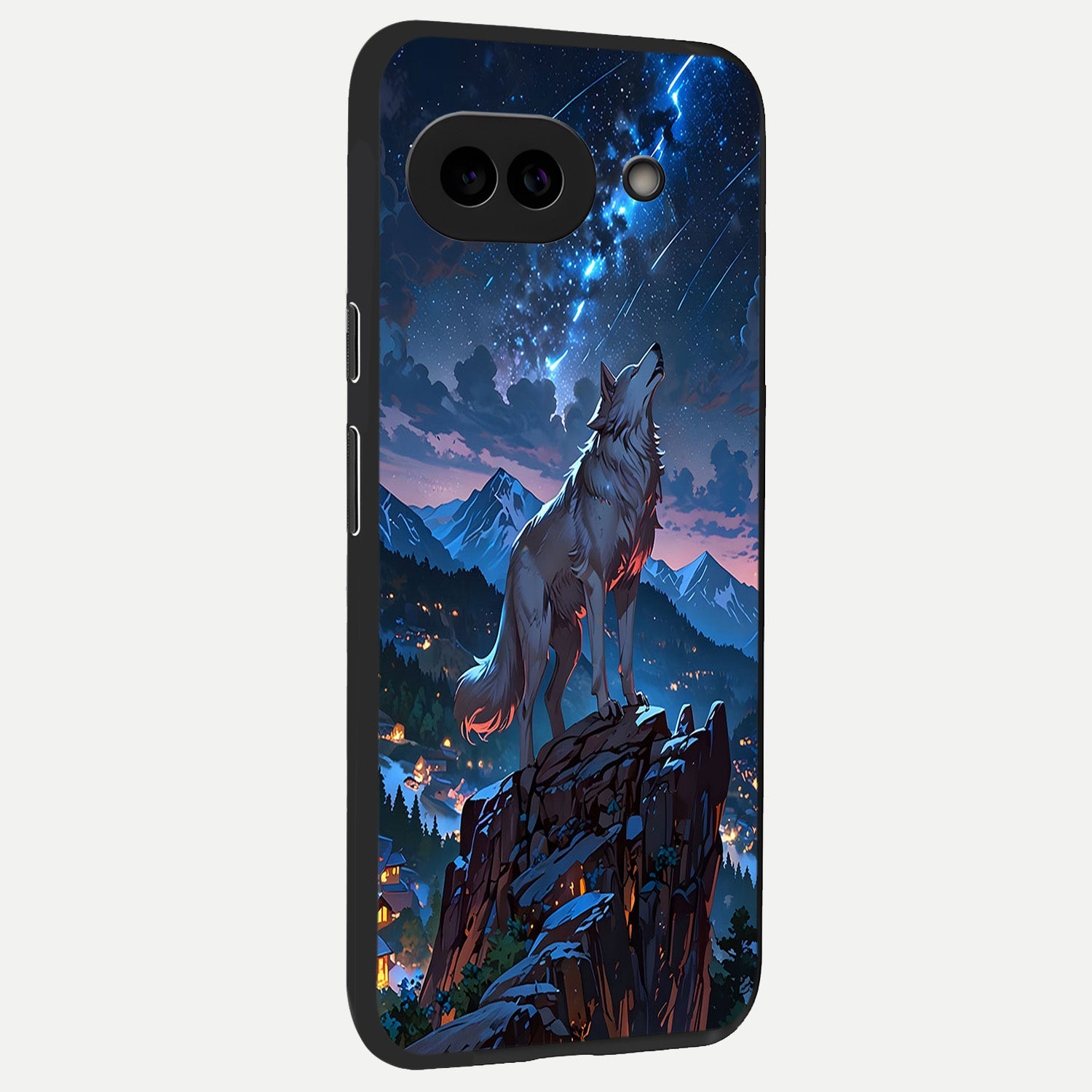  Celestial Wolf Howl back cover for Google Pixel 10A slim fit glass case with vibrant aesthetic design