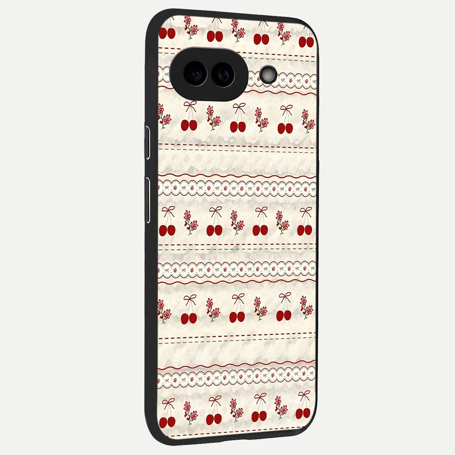  Cherry Bloom Charm back cover for Google Pixel 10A slim fit glass case with vibrant aesthetic design