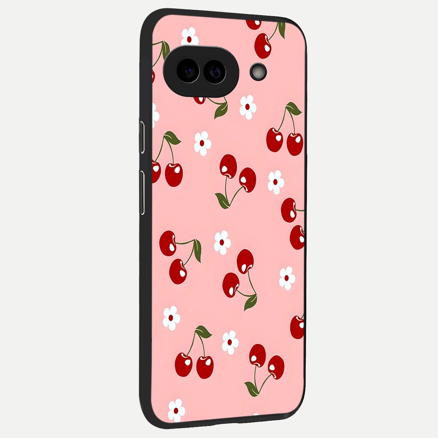  Cherry Love Mood back cover for Google Pixel 10A slim fit glass case with vibrant aesthetic design