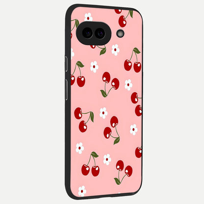 Cherry Love Mood back cover for Google Pixel 10A slim fit glass case with vibrant aesthetic design