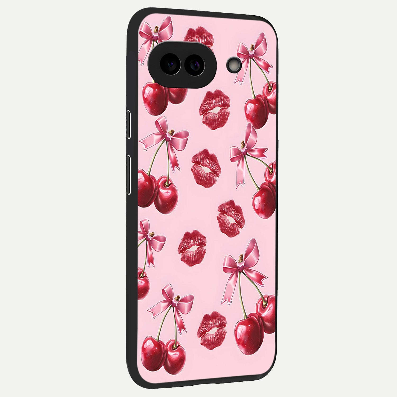  Cherry With Lips back cover for Google Pixel 10A slim fit glass case with vibrant aesthetic design