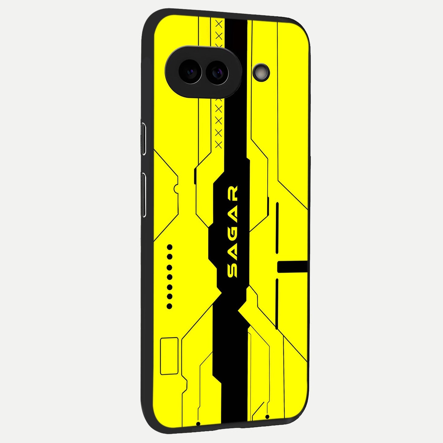  Circuit CYBERPUNK Custom Name back cover for Google Pixel 10A slim fit glass case with vibrant aesthetic design