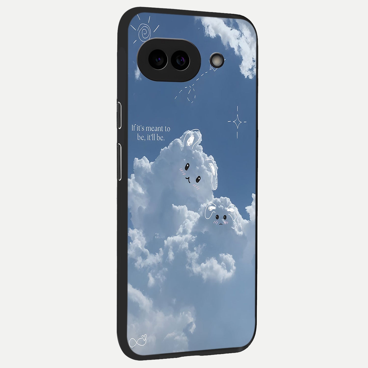  Cloud Bunny Dreams back cover for Google Pixel 10A slim fit glass case with vibrant aesthetic design