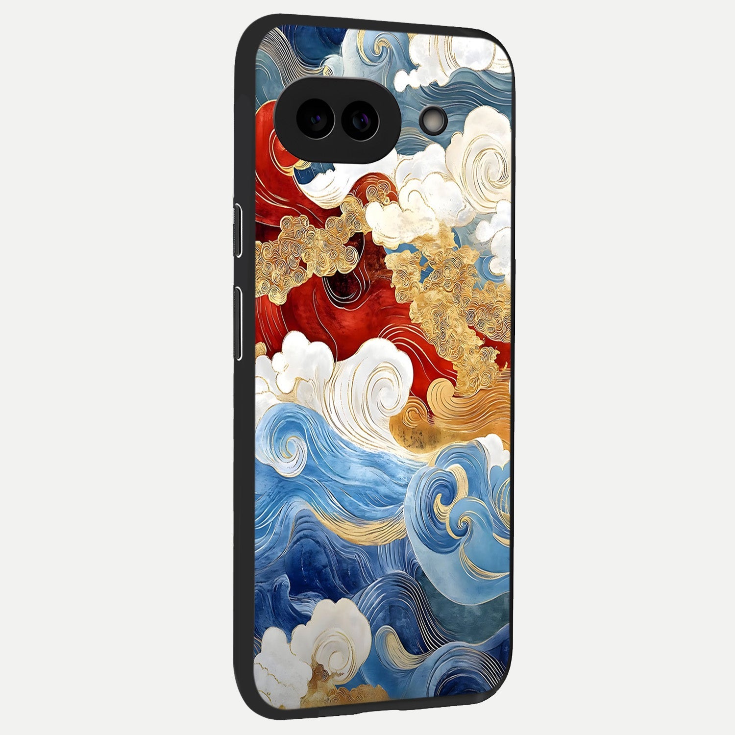  Colored Waves back cover for Google Pixel 10A slim fit glass case with vibrant aesthetic design