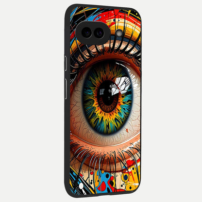  Colorful Eye back cover for Google Pixel 10A slim fit glass case with vibrant aesthetic design