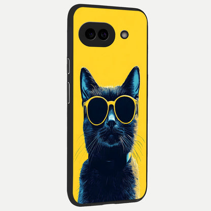  Cool Cat Vibes back cover for Google Pixel 10A slim fit glass case with vibrant aesthetic design