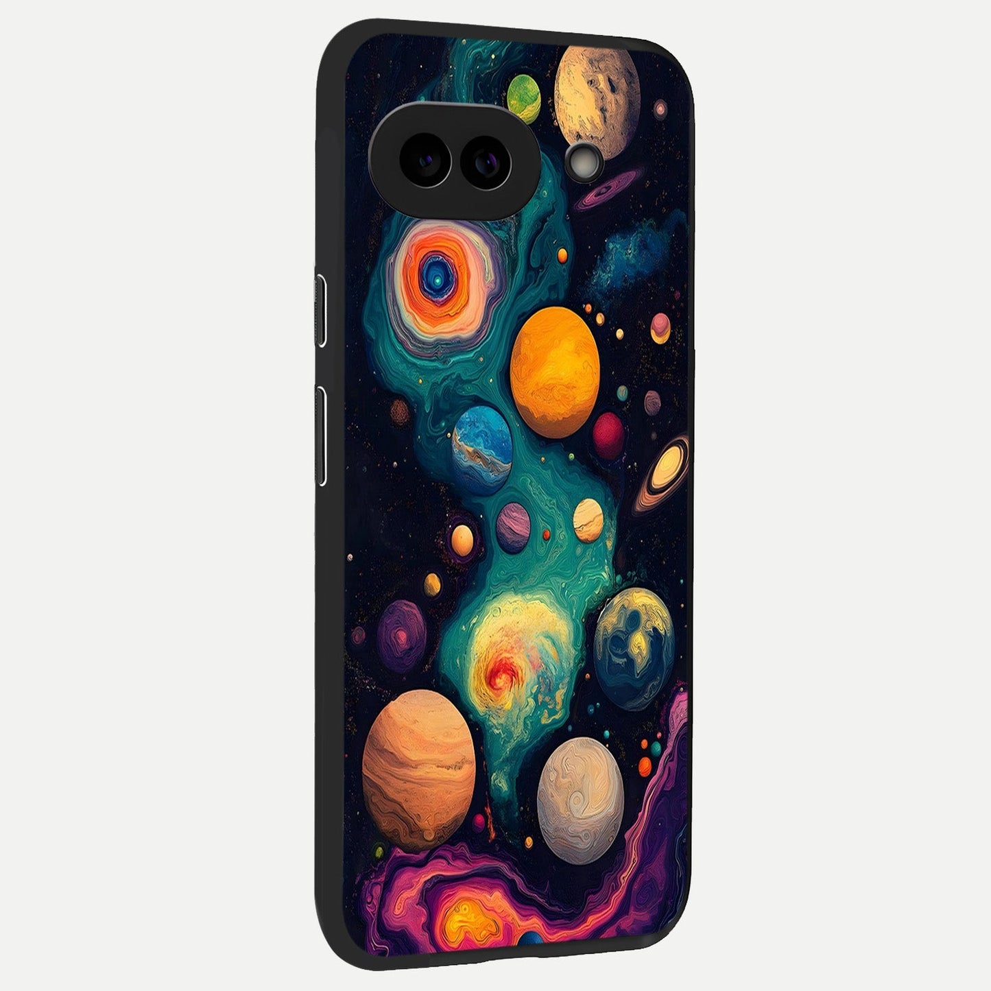  Cosmic Planet Journey back cover for Google Pixel 10A slim fit glass case with vibrant aesthetic design