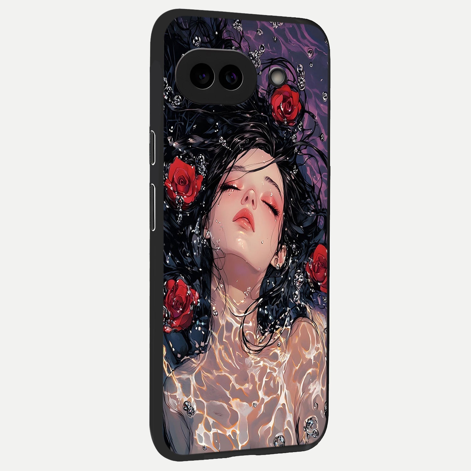  Crimson Rose Serenity back cover for Google Pixel 10A slim fit glass case with vibrant aesthetic design