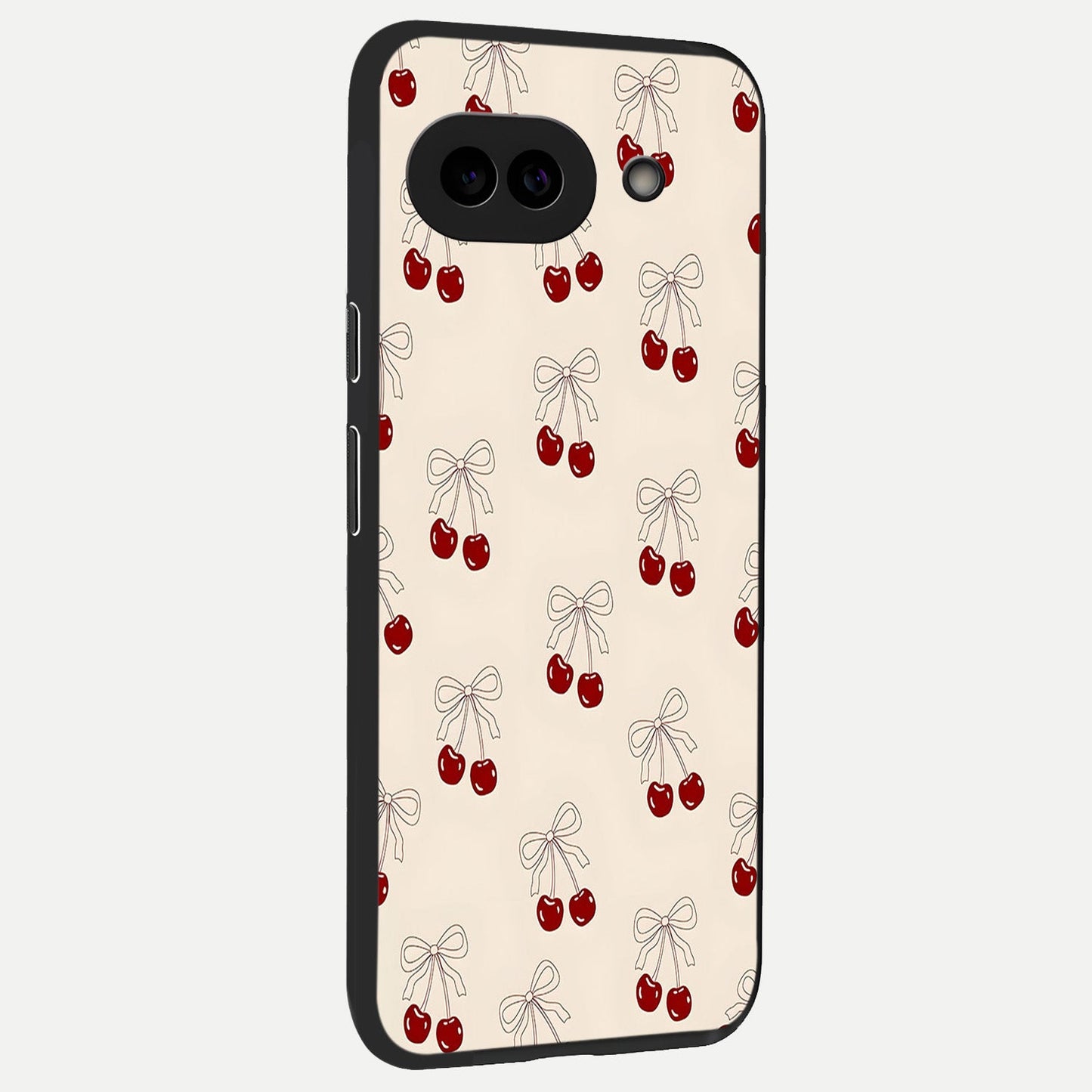  Cute Cherry Pattern back cover for Google Pixel 10A slim fit glass case with vibrant aesthetic design