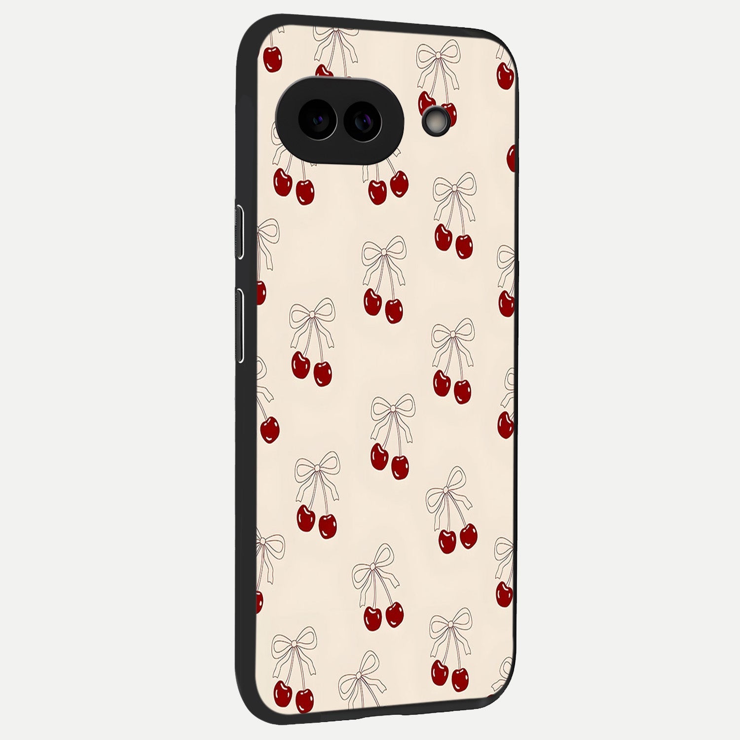  Cute Cherry Pattern back cover for Google Pixel 10A slim fit glass case with vibrant aesthetic design