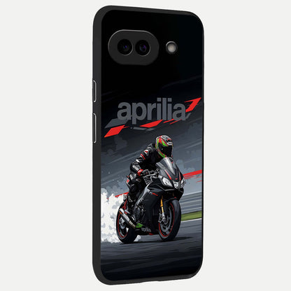  Dark Aprilla back cover for Google Pixel 10A slim fit glass case with vibrant aesthetic design