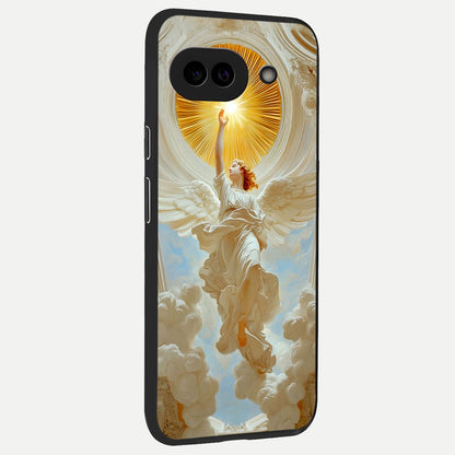  Divine Light Angel back cover for Google Pixel 10A slim fit glass case with vibrant aesthetic design