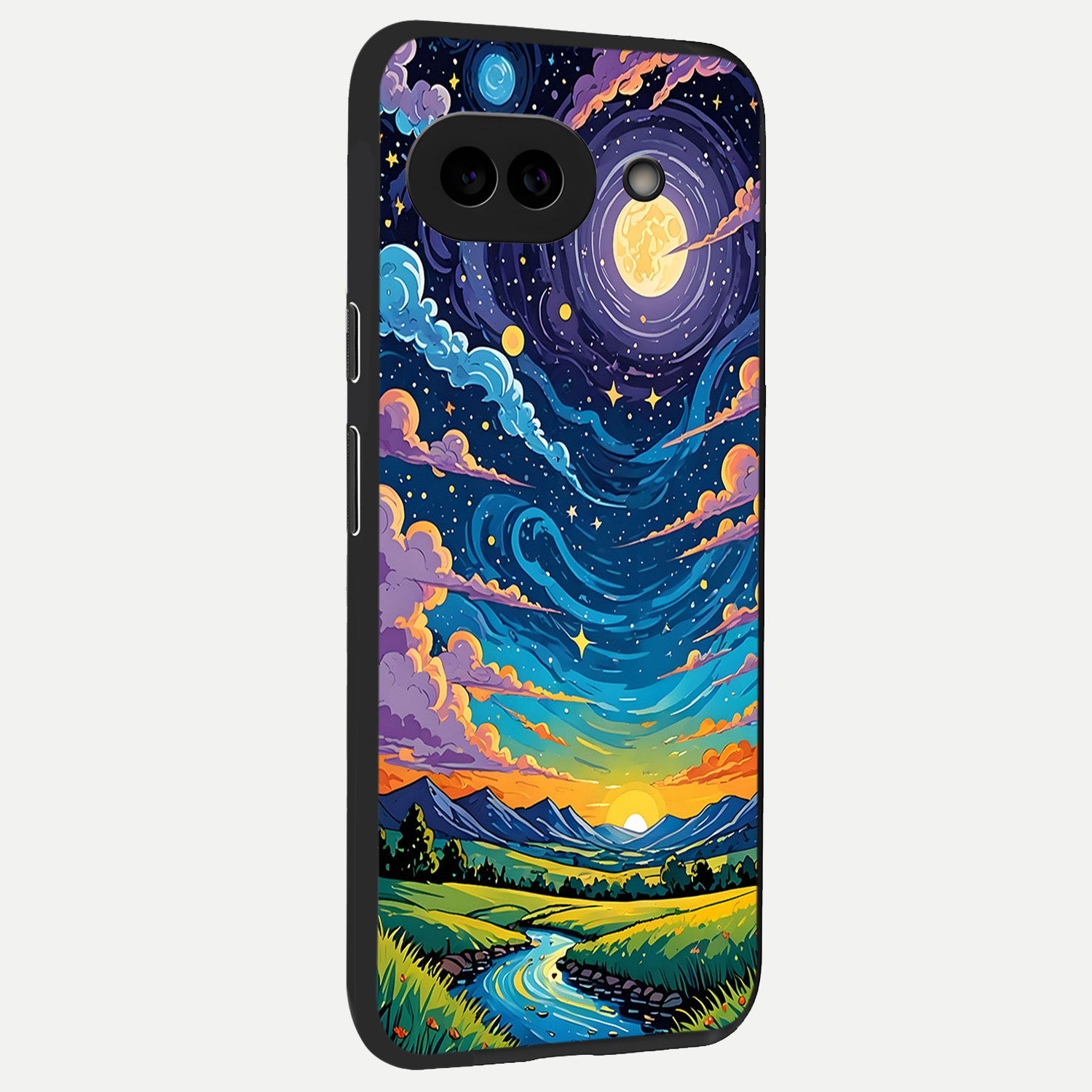  Dreamy Night Landscape back cover for Google Pixel 10A slim fit glass case with vibrant aesthetic design