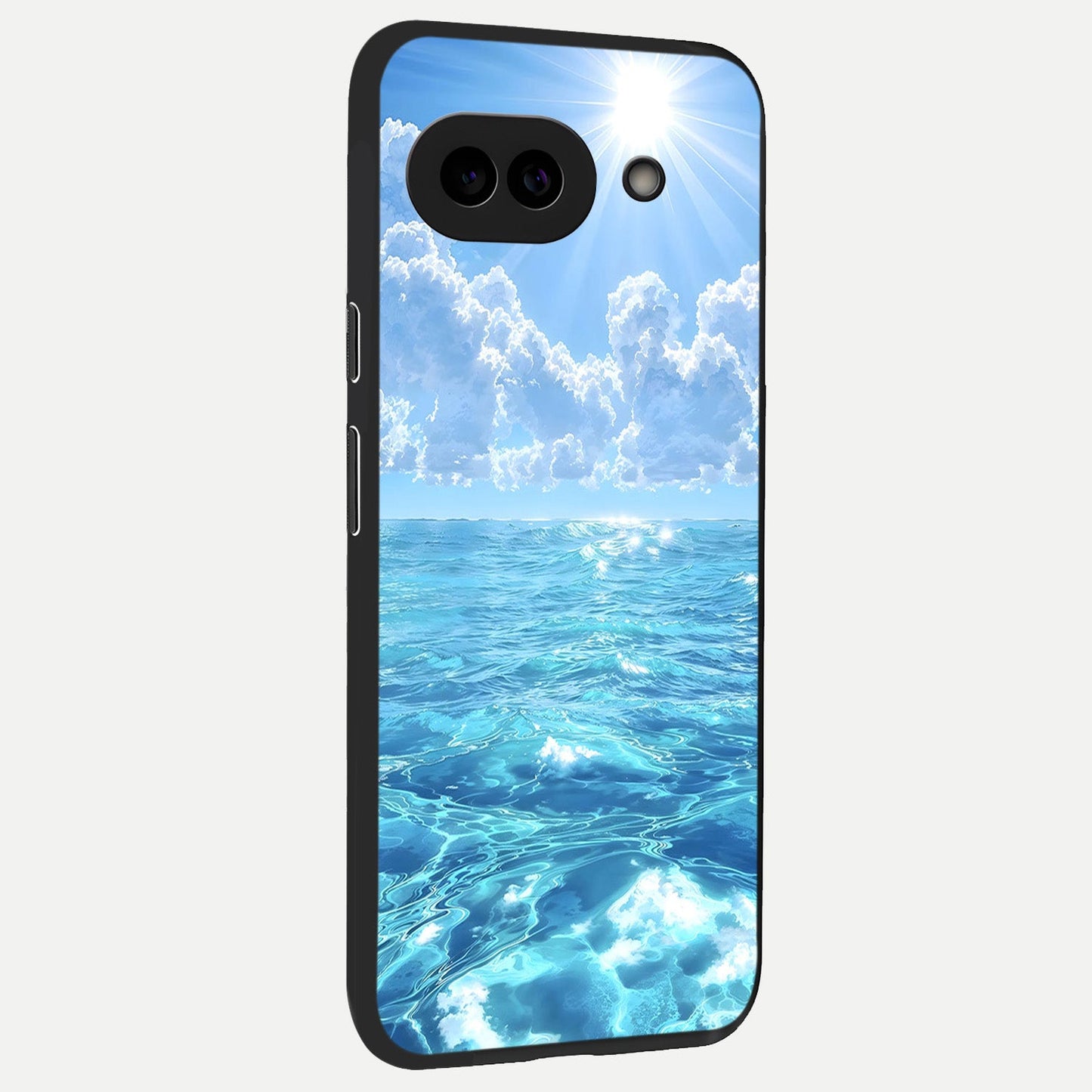  Endless Ocean Horizon back cover for Google Pixel 10A slim fit glass case with vibrant aesthetic design