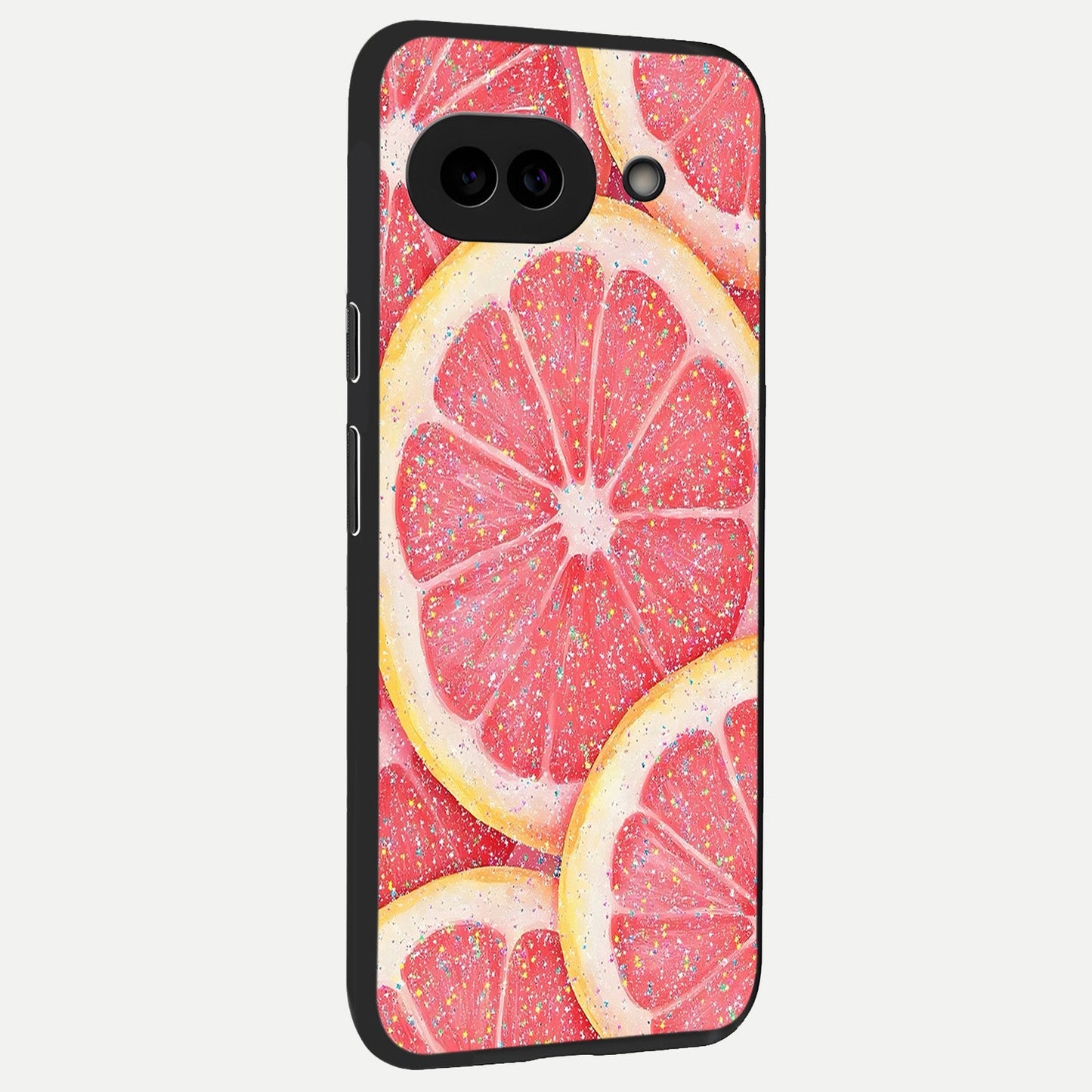  Glitter Grapefruit back cover for Google Pixel 10A slim fit glass case with vibrant aesthetic design