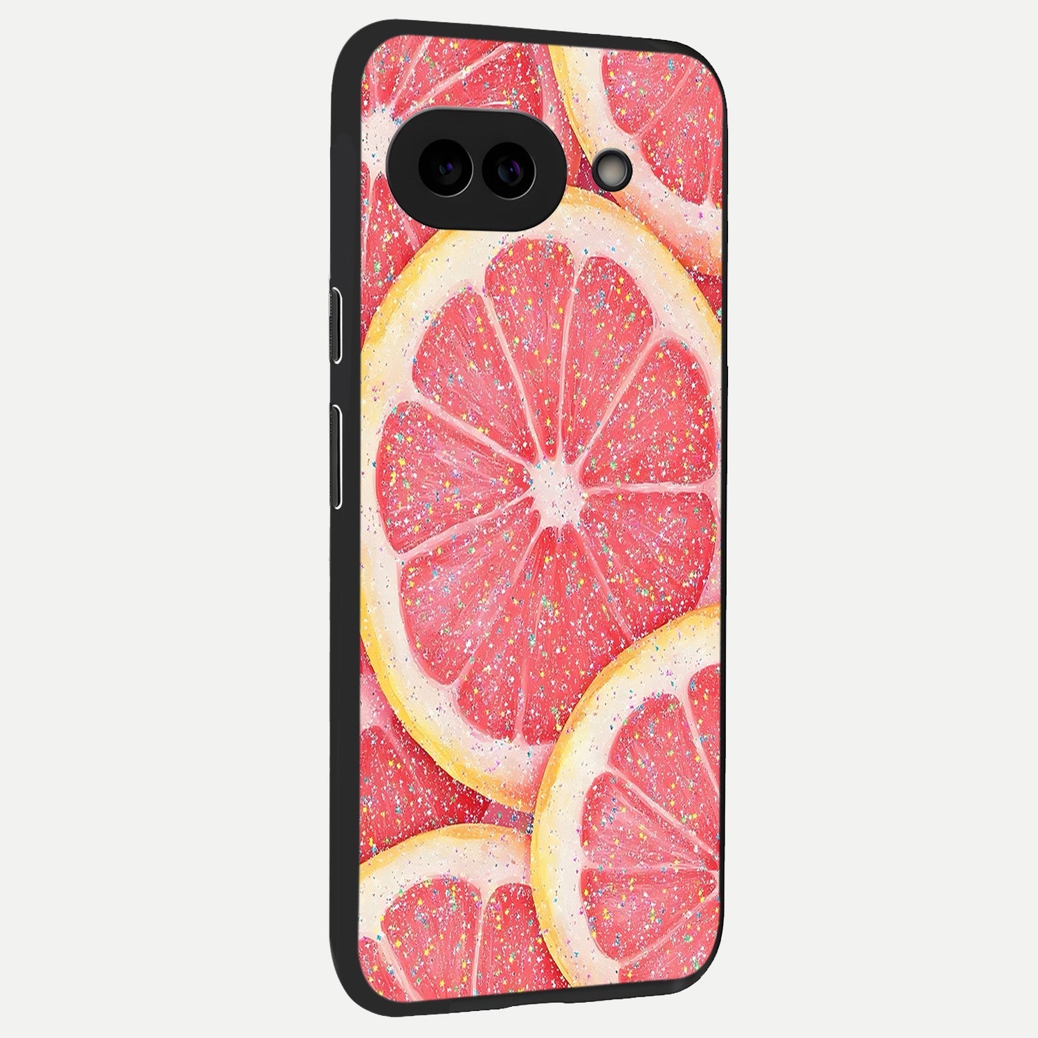  Glitter Grapefruit back cover for Google Pixel 10A slim fit glass case with vibrant aesthetic design