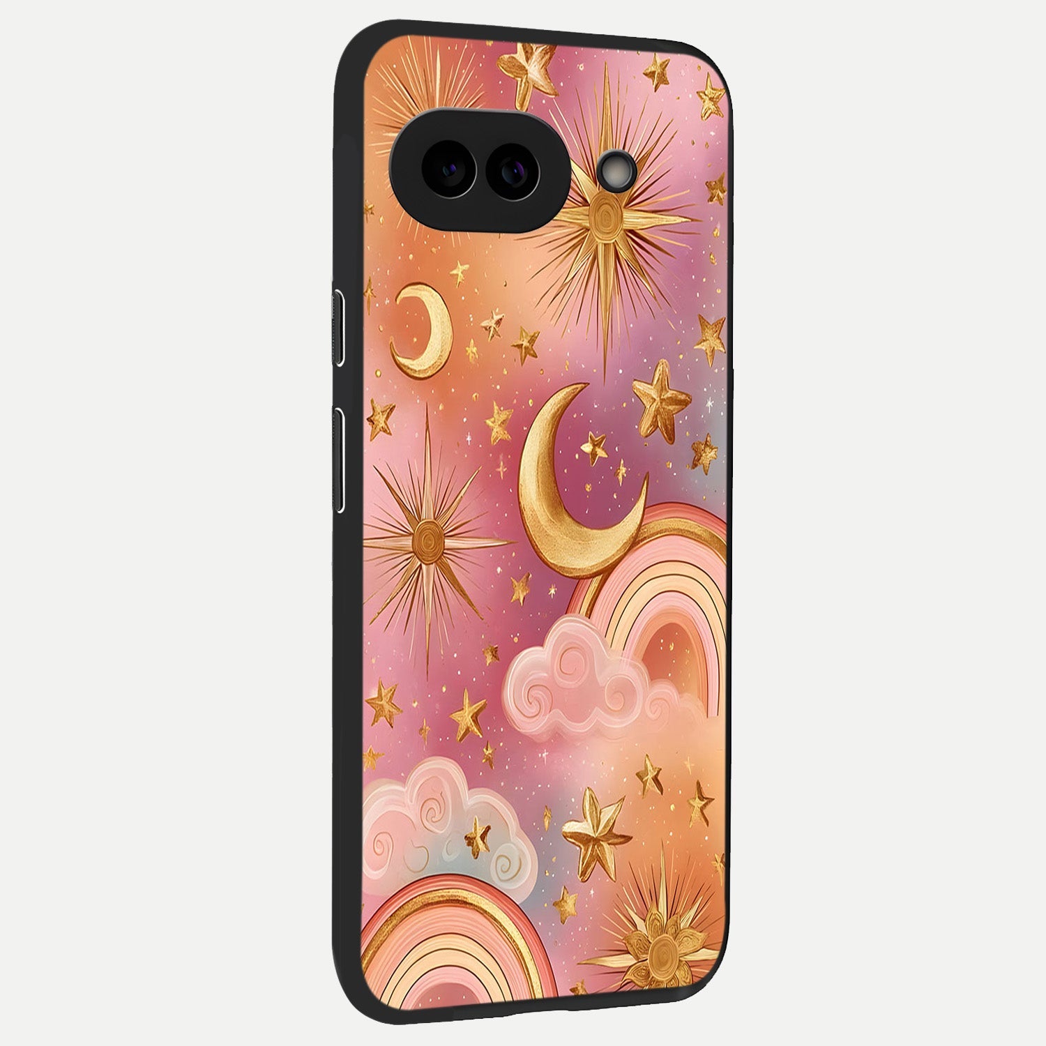  Golden Celestial Dreams back cover for Google Pixel 10A slim fit glass case with vibrant aesthetic design